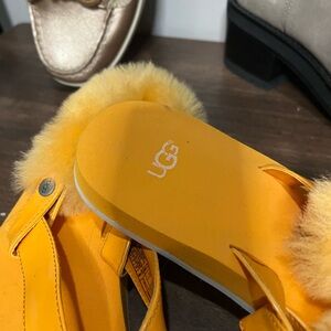 UGG LaaLaa patent flip-flop sandal in orange.